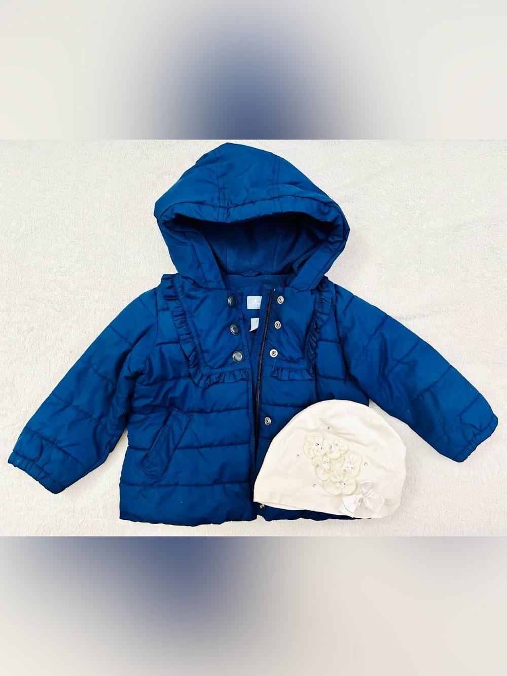 Gap Puffed Jacket & Hat Girl Size 2T Excellent Condition